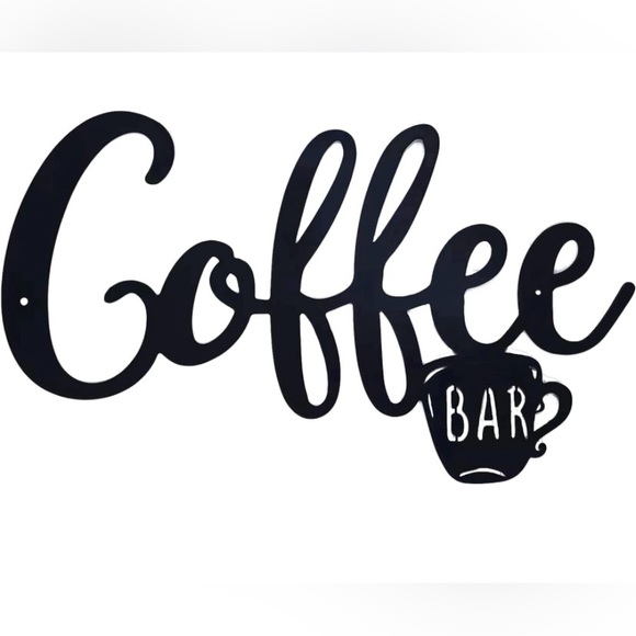 Black metal coffee bar sign - Picture 1 of 3